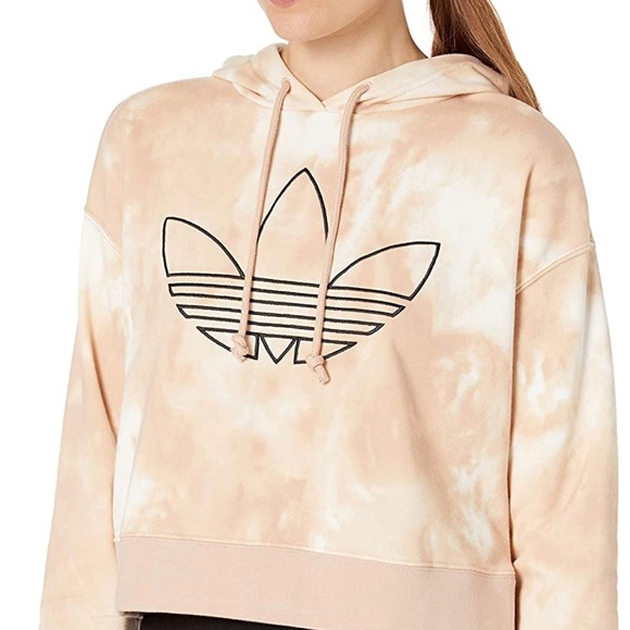 adidas Originals Women's All Over Print Tie Dye Crop Hoodie XL - Picture 3 of 8